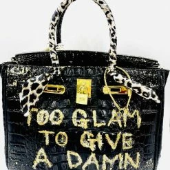 Summer Lovin' Anca Barbu Handpainted Too Glam Croc Handbag