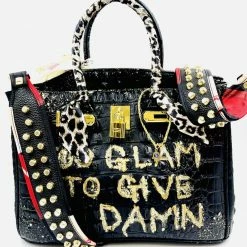 Summer Lovin' Anca Barbu Handpainted Too Glam Croc Handbag