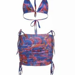 Jessica Bara Palmer Printed Bikini Top And Skirt Two Piece Set