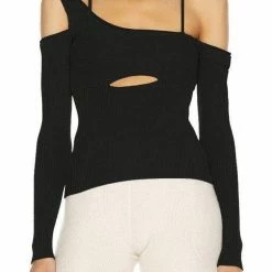 Jessica Bara Levi Off The Shoulder Long Sleeve Top