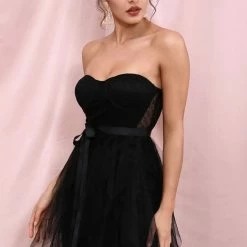 The Event Shop Jessica Bara Lori Strapless Tulle Belted Gown