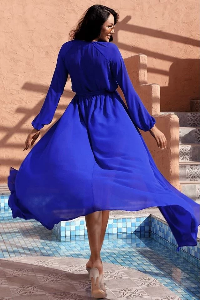 Jessica Bara Laura Long Sleeve Open Leg Romper Maxi Cover Up Summer Lovin'