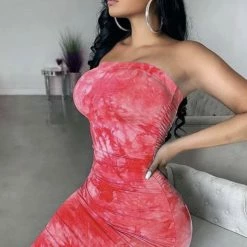 Summer Lovin' Jessica Bara Cressida Strapless Tie Dye Maxi Dress