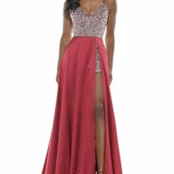 Colors Dress Sequin Satin Overskirt Gown