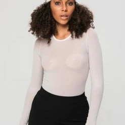 Reve Doll Essentials Jessica Bara Marlene Long Sleeve Mesh Bodysuit