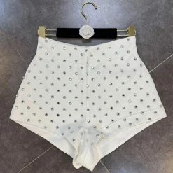 Jessica Bara Alissa High Waisted Diamond Studded Shorts