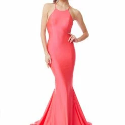 Dresses Atria High Neck Strappy Back Gown