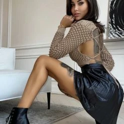 Influencer Style Jessica Bara Tara High Waisted Pleated Mini Skirt