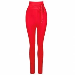 Jessica Bara Cassedy High Waist Tie Pants Bottoms