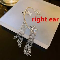 Jessica Bara Eloise Crystal Star Fringe Ear Cuff