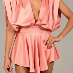 Influencer Style Jessica Bara Israel Deep V Flowy Romper