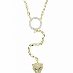 Accessories Jessica Bara Jackie Jaguar Crystal Pendant Necklace