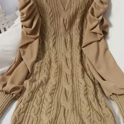 Reve Doll Essentials Jessica Bara Bryce Puff Sleeve Knitted Mini Dress