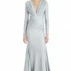 Jessica Bara Selene Long Sleeve V Neck Draped Gown The Event Shop