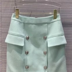 Reve Doll Essentials Jessica Bara Eavan High Waisted Double Breasted Mini Skirt