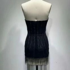 Best Sellers Jessica Bara Alpha Strapless Crystal Mesh Mini Dress