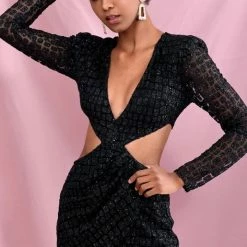 Jessica Bara Morgin Glitter Cut Out Romper Influencer Style