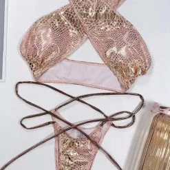 Jessica Bara Capri Snakeskin Strappy Bikini Set