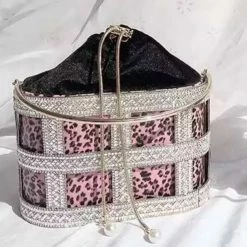 Jessica Bara Adina Rhinestone Bucket Clutch