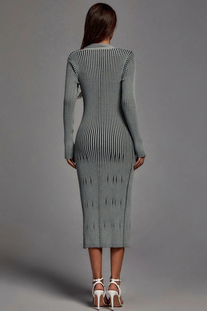 Jessica Bara Genelle Long Sleeve Knit Midi Dress Reve Doll Essentials