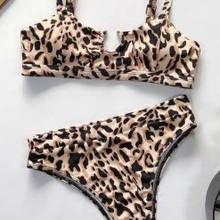 Poolside Essentials Jessica Bara Nico Printed High Waisted Bikini Set