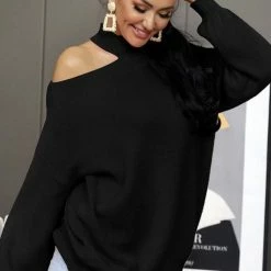 Jessica Bara Kamila Off The Shoulder Long Sleeve Sweater Reve Doll Essentials