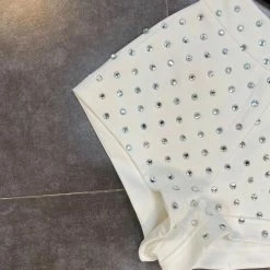 Jessica Bara Alissa High Waisted Diamond Studded Shorts