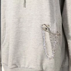 Jessica Bara Mikayla Oversized Pinned Chain Sweatshirt