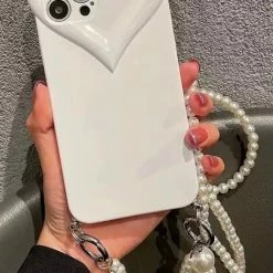 ReveBoutique Jessica Bara Haylee Heart Pearl Crossbody Phone Case Accessories