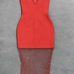 Influencer Style Jessica Bara Angie Sleeveless Diamond Mesh Dress