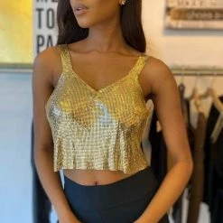 Jessica Bara King Chainmail Cropped Tank Top