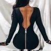 Birthday Suit Jessica Bara Wyatt Zipper Long Sleeve Midi Dress