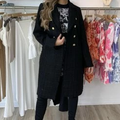 Jessica Bara Kirsten Long Gold Button Blazer Reve Doll Essentials