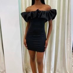 Jessica Bara Dina Off The Shoulder Puff Sleeve Mini Dress