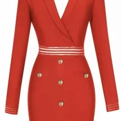 Jessica Bara Kallie Long Sleeve Mesh Cut Out Button Dress