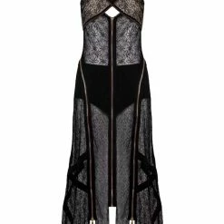 Influencer Style Jessica Bara Skyla Zipper Lace Cut Out Dress