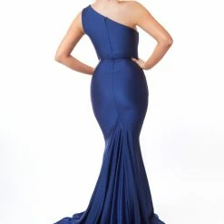 The Event Shop Atria One Shoulder Cross Waistband Gown
