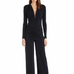 The Event Shop Jessica Bara Aneta V Neck Sequin Jumpsuit