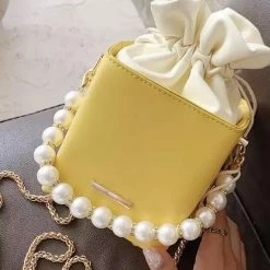 Jessica Bara Lola Leather And Pearl Mini Bag