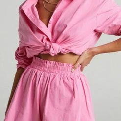 Jessica Bara Josilyn Button Down Top And Shorts Two Piece Set Reve Doll Essentials