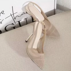 Jessica Bara Iman Fishnet Slingback Heels