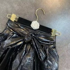 Jessica Bara Bryant PU Leather Belted Mini Skirt