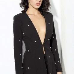 Summer Lovin' Jessica Bara Janny Pearl Embellished Two Piece Blazer And Short Set