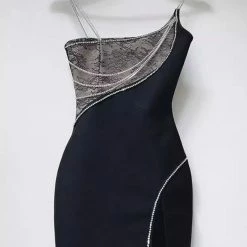 Dresses Jessica Bara Saloma Mesh Crystal Mini Dress