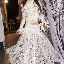 Jessica Bara Marla Lace Top And Skirt Two Piece Set Influencer Style