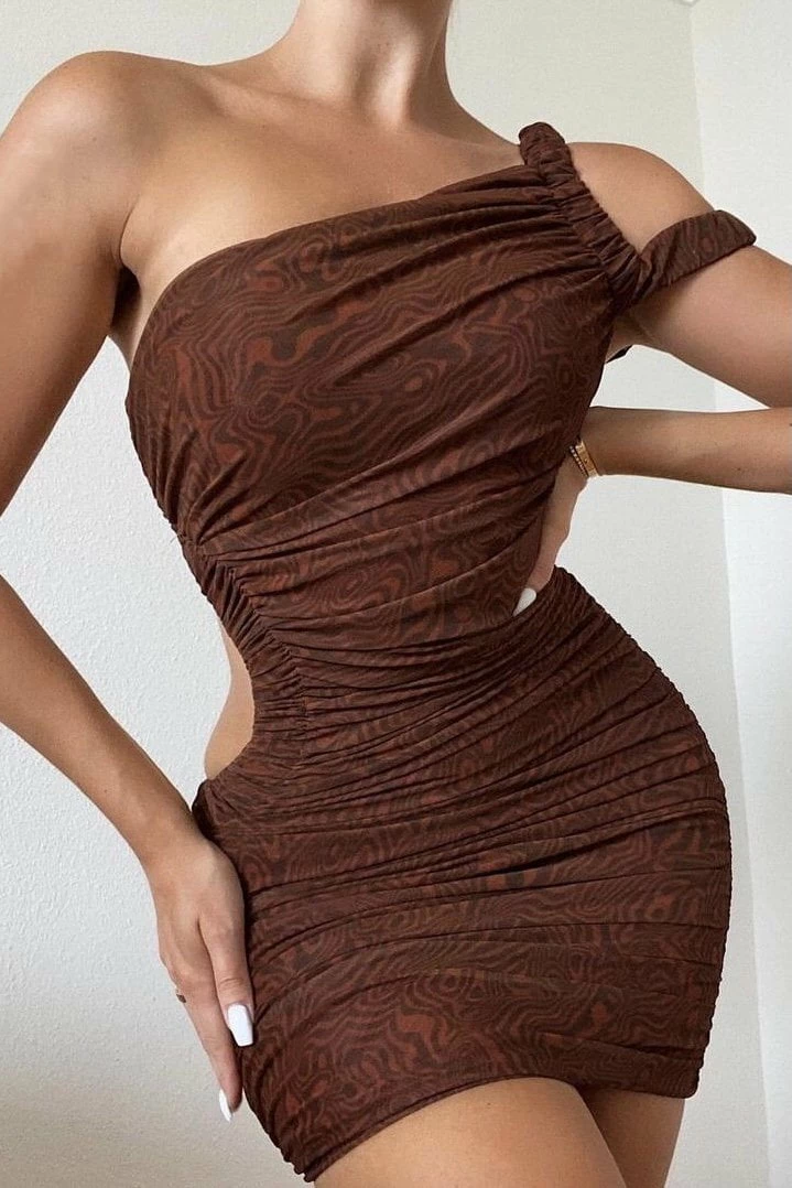 Jessica Bara Nadia One Shoulder Bodycon Mini Dress