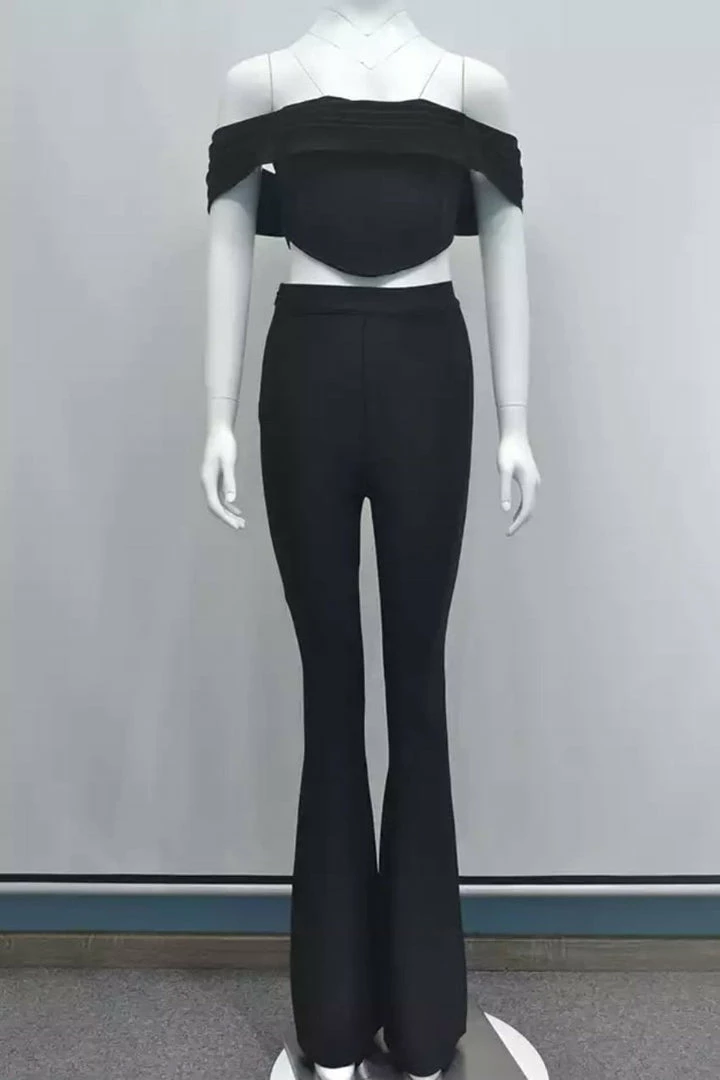 Jessica Bara Rozina Bandage Corset Top And Pants Two Piece Set