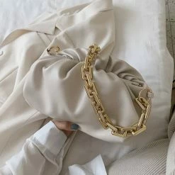 Reve Doll Essentials Jessica Bara Poppy Leather Gold Chain Shoulder Purse