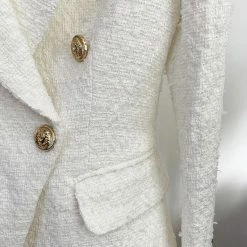 Jessica Bara Colette Double Breasted Gold Button Blazer