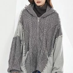 Reve Doll Essentials Jessica Bara Sienna Cable Knit Zip Up Jacket